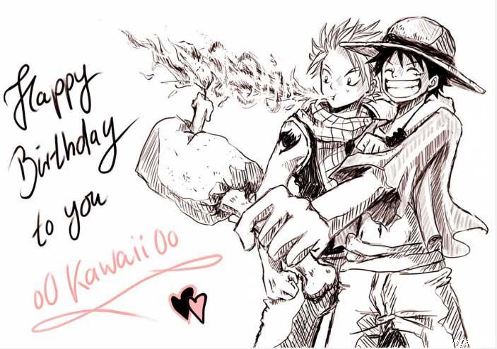 海贼王风格的妖精的尾巴国外同人美图 纳兹路飞烤肉