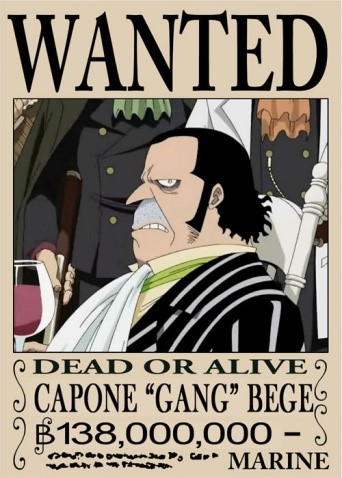 匪帮 卡彭·贝基
火焰坦克海贼团船长
西海出身 可以把自己手下,大炮，甚至马变成迷你号然后藏在身体里，出来后会恢复原状