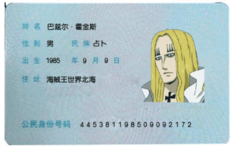 海贼身份证