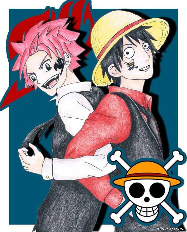 海贼王风格的妖精的尾巴国外同人美图 好兄弟