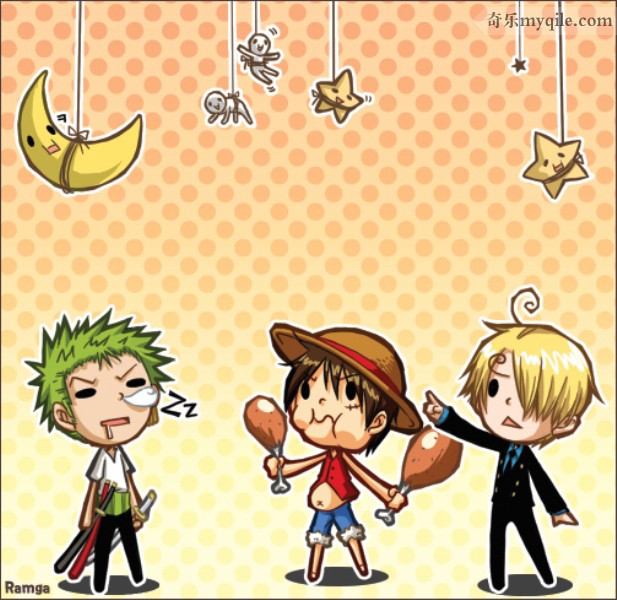 草帽团三大主力 路飞 索隆 三治