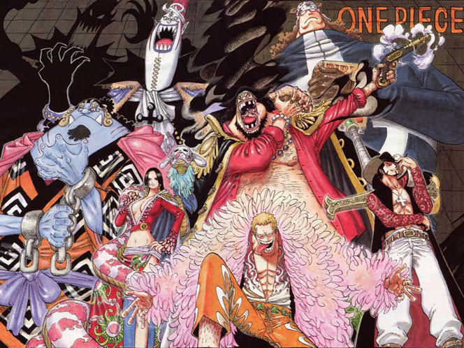 王下七武海  乔拉可尔.密佛格(鹰眼)  唐吉诃德.多弗朗明歌 月光.莫利亚 巴索罗米.大熊 吉贝尔 女帝 波雅．汉考克 马歇尔.D.蒂奇