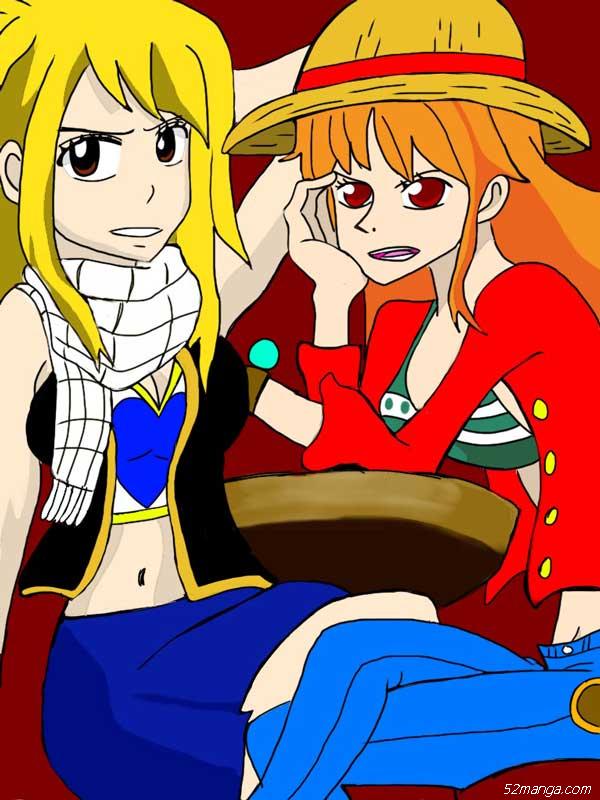 海贼王风格的妖精的尾巴国外同人美图 露西和娜美