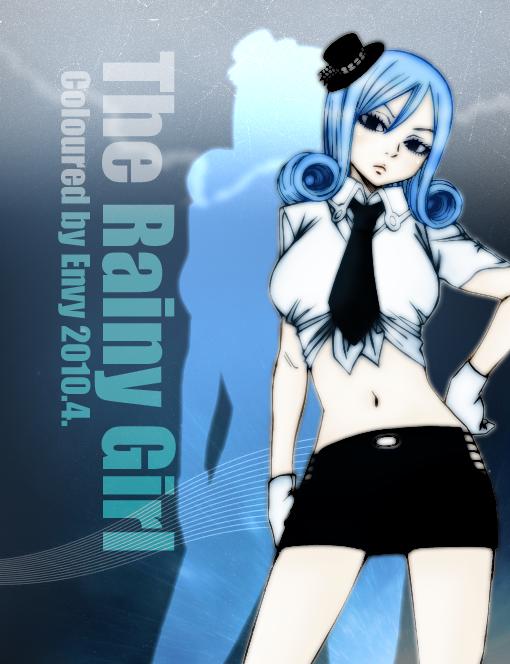 茱比亚·洛克沙-因为是“雨女”，有她在的地方一定都会下雨，她不仅能使用水系的各种魔法，连自己的身体也可以变化成水。小时候因为自己的能力十分讨人厌，所以十分讨厌自己，使天气一定下雨的能力在和格雷战斗过后从此消失，因此更加爱上他。