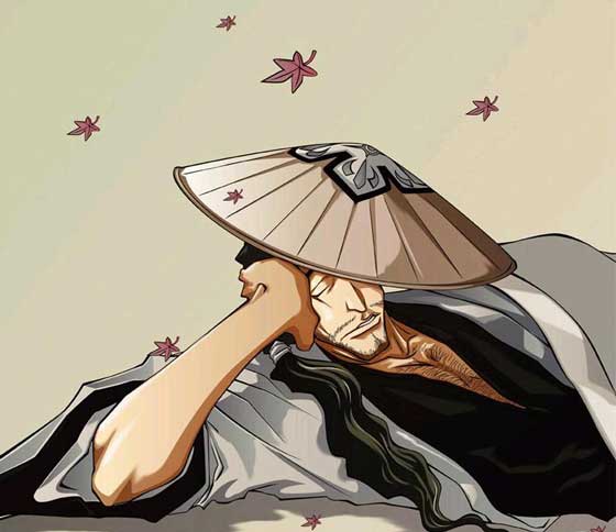 【八番队】 队长 京乐春水 

生日：7月11日  
身高：192cm 体重：87kg 
八番队队长 
和浮竹为同窗好友，两人同为山本总队长的徒弟。 
也是”真央灵术院”创校以来的第一任队长。 
山本形容他：抵挡不了女性，举止轻浮，但心思缜密，比任何人都了解人情世故。一旦战斗时便展露超群绝伦的力量。 
悠闲、随和，喜好品酒的样子。有着独特的格调。 
待七绪很体贴。 

斩魄刀：花天狂骨 
发动语：花风紊れて 花神啼き 天风紊れて 天魔嗤う 花天狂骨 
成双的斩魄刀。