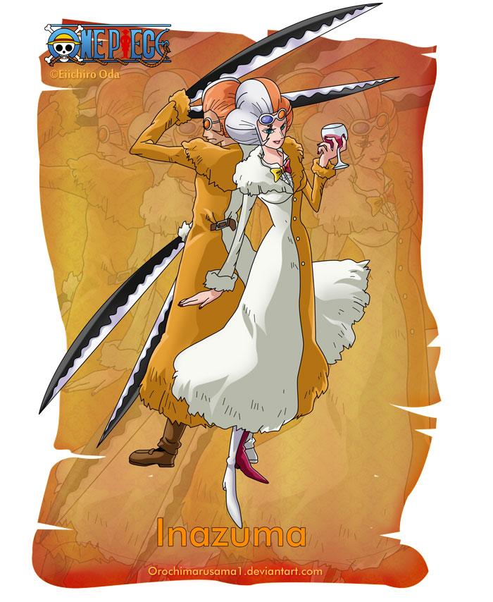 闪电 依玛祖娜
Inazuma
是革命家的“幕后发动人”，蒙奇·D·龙的同胞，革命军的干部，人妖王伊万科夫的部下。路飞称呼其为小螃蟹
