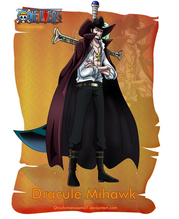 乔拉可尔·密佛格
Dracule Mihawk
王下七武海之一，被称为世界第一剑客。在草帽一伙分散的两年间，接受罗罗诺亚·索隆的请求，指导他剑术。