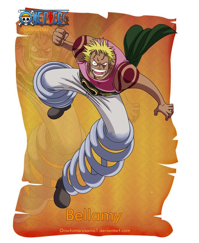 贝拉米
Bellamy
贝拉米来自北海，自称“新时代海贼”的海贼团，唾弃“非现实”的浪漫与梦想，追求“现实”的即时享乐，海贼船名为“新·维奇·贝娄号”，从船头到船帆上都点缀著贝拉密的首领“王下七武海”之一的 堂吉诃德·多弗朗明哥的象征。