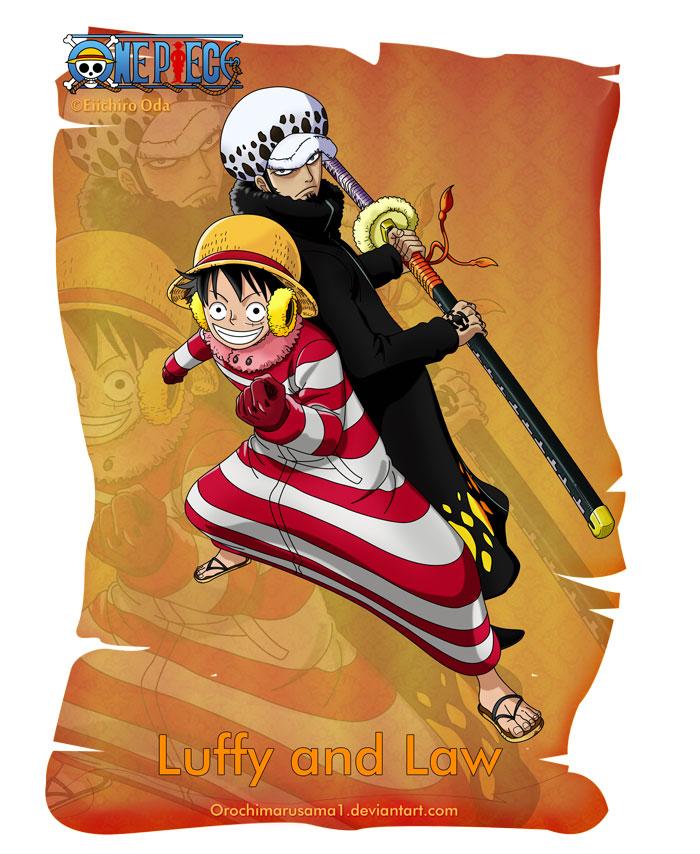 路飞和劳
Luffy and Law
背靠背的海贼同盟