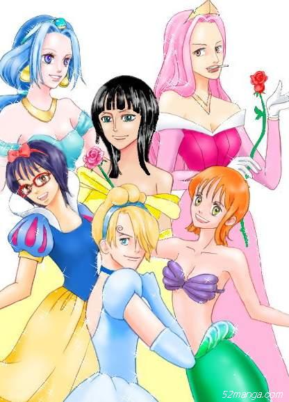 草帽海贼团cosplay灰姑娘,白雪公主,美人鱼