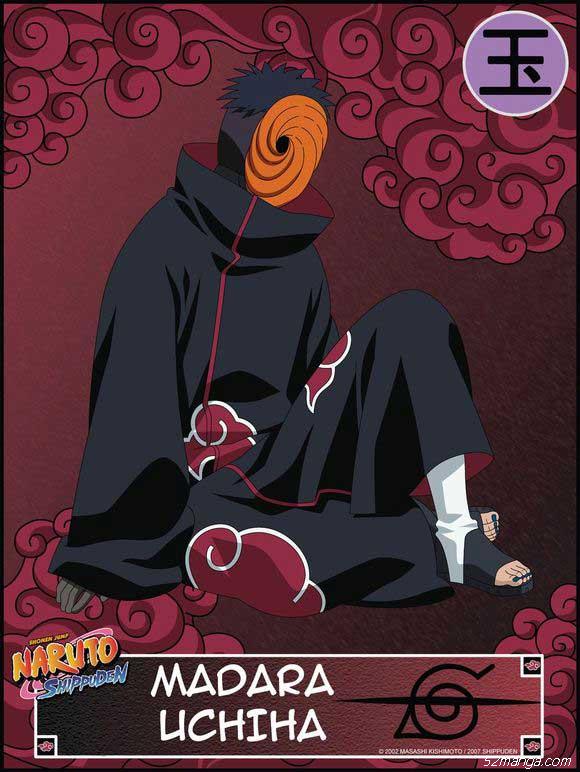 宇智波带土 晓的幕后黑手，怂恿弥彦（死后被制成培因中的天道）创立晓。
宇智波带土以新人“阿飞”之名义代替死去的赤砂蝎和迪达拉参与组织活动，但是事实上在背后下指示给培因，在迪达拉死后以“宇智波斑”之名出现在培因和小南面前。