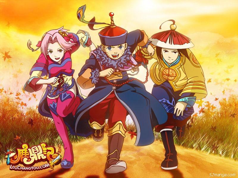 韦小宝、双儿与康熙的关系是否有点像火影忍者三位主角之间的爱恨纠葛呢？好吧好吧，即使原著不是这样，也许在《鹿鼎记》游戏里，他们会在神秘的外域星球、平行空间里，发生一段复杂而深刻的感情呢！